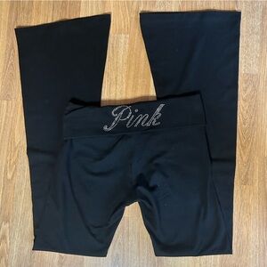 VS pink fold over flare leggings